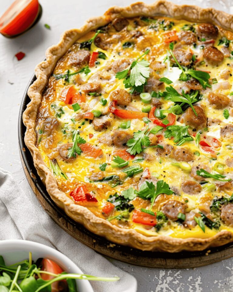 Hearty Sausage and Veggie Breakfast Quiche Recipe
