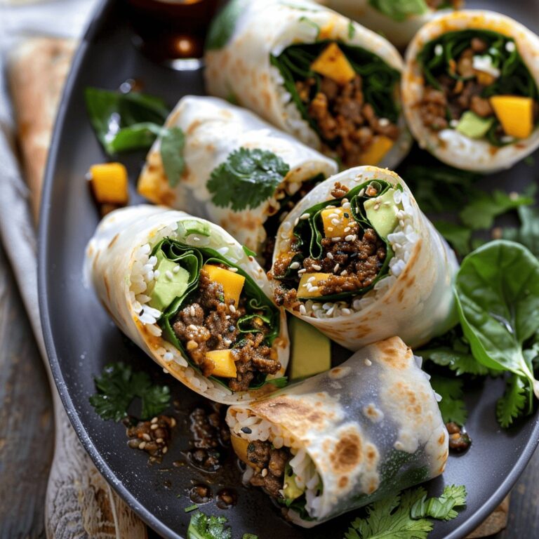 Savory Korean Beef and Avocado Rice Rolls Recipe