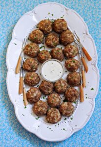 Jalapeno Cream Cheese Meatballs With Ranch Dipping Sauce Recipe