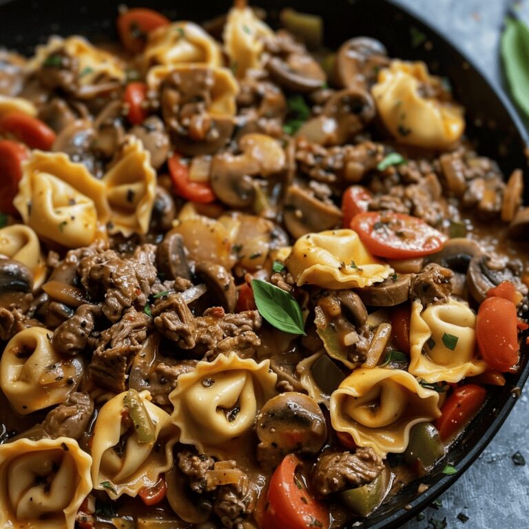 Hearty Philly Cheesesteak Tortellini Pasta Recipe