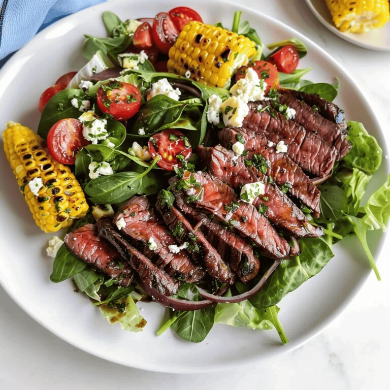 Balsamic Steak Gorgonzola Salad with Grilled Corn Recipe