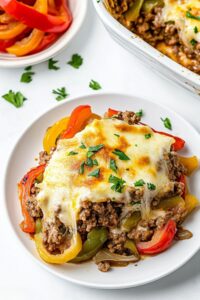 Low Carb Keto Philly Cheesesteak Casserole Recipe